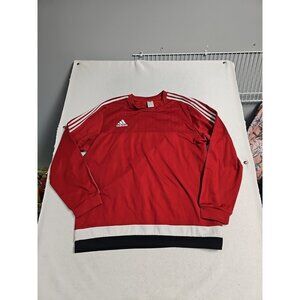 Adidas Climalite Training Pullover Mens 2XL Long Sleeve Red Soccer Top Vtg